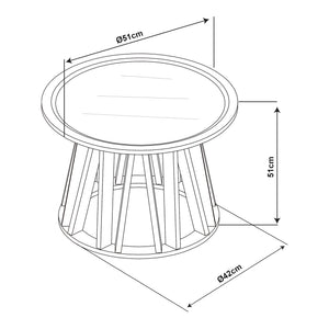 Beistelltisch Burgess 51xØ51 cm Schwarz/Walnussoptik [en.casa]