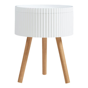 Beistelltisch Bongard mit Stauraum Ø38x48 cm Weiß [en.casa]