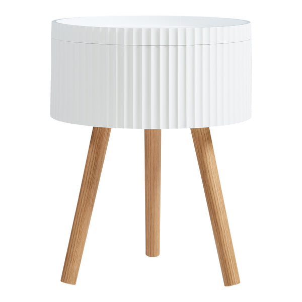 Beistelltisch Bongard mit Stauraum Ø38x48 cm Weiß [en.casa]