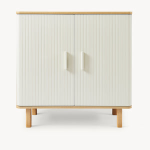 Sideboard Ferrersp mit 2 Türen 80x80x40 cm Eicheoptik/Sandfarben [en.casa]