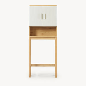 Toilettenschrank Ferrersp 160x63x20 cm Eicheoptik/Sandfarben [en.casa]