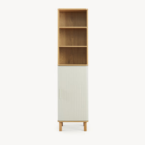 Hochschrank Ferrersp 160x42x35 cm Eicheoptik/Sandfarben [en.casa]