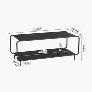 Couchtisch Færder 115x50x45 cm Stahl Schwarz [en.casa]