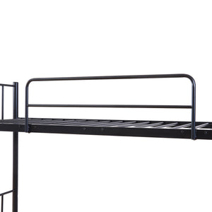 Metall-Etagenbett Berimma mit 2 Matratzen 90x200 cm Schwarz [en.casa]