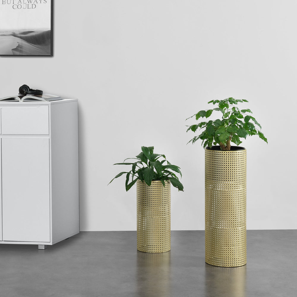 Blumenständer Lüttich 2er Set Schwarz/Goldfarben en.casa - premiumXL