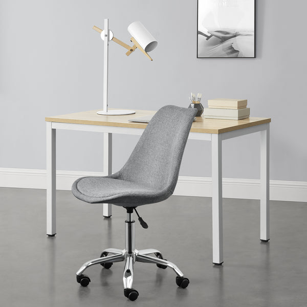 Bürostuhl Atherton 83-93x48x55 cm Hellgrau [en.casa]