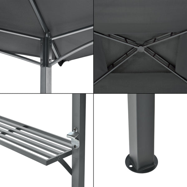 Grillpavillon Parga 250x241x151cm Dunkelgrau en.casa