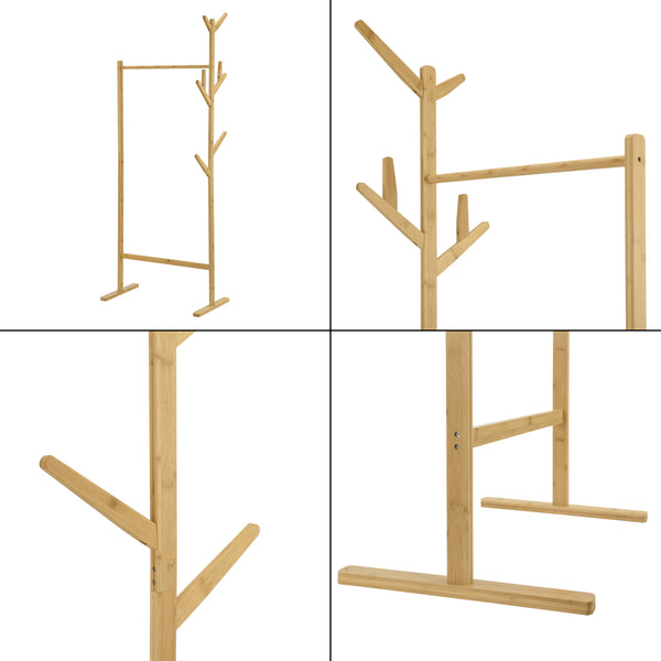 Bambus Garderobenständer Nordreisa 65x40x170cm [en.casa]