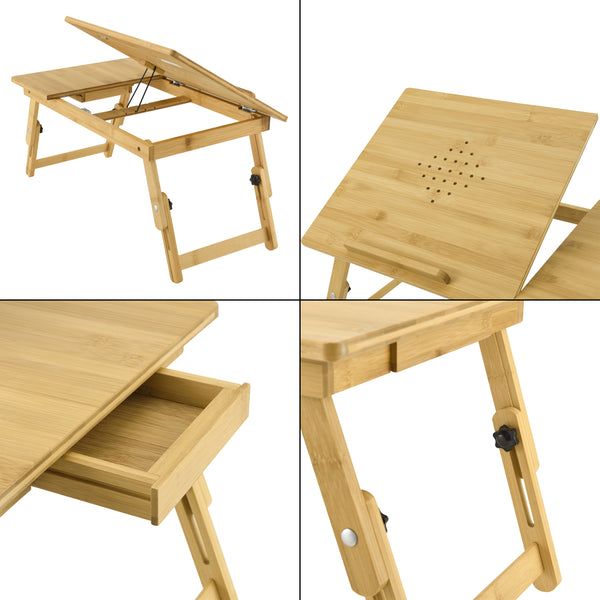 Bambus Laptoptisch Trysil 55x35x28cm [en.casa]
