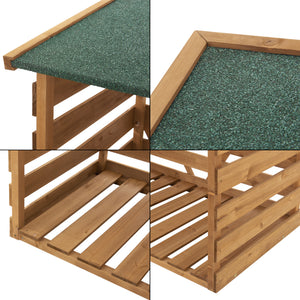 Brennholzunterstand 123x116x64cm Natur Tannenholz [en.casa]