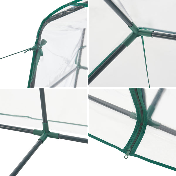 Gewächshaus Hoorn mit Ablagen 140x73x195cm Transparent [en.casa]