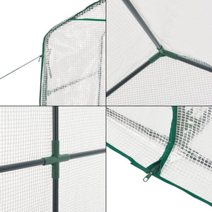 Gewächshaus Oosterhout mit Ablagen 120x186x190cm Transparent [en.casa]