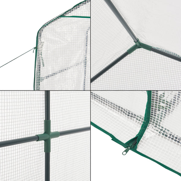 Gewächshaus Oosterhout mit Ablagen 120x186x190cm Transparent [en.casa]