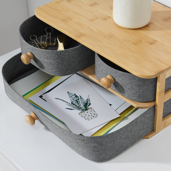 Bambus Schreibtisch Organizer Mäntsälä [en.casa]