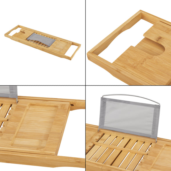 Badewannenablage Orivesi Bambus ausziehbar 70 - 105,5 cm [en.casa]