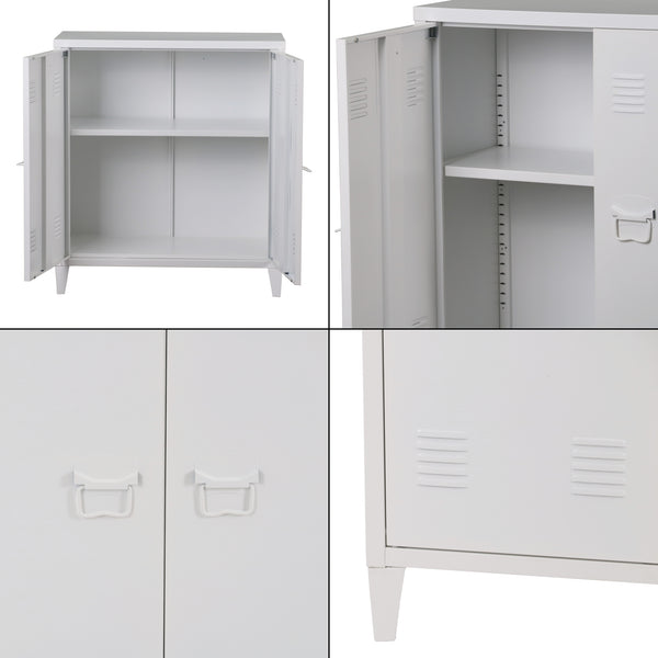 Metallschrank Oripää - 90x80x33cm - Weiß