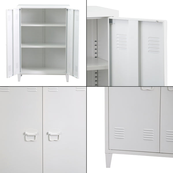 Metallschrank Oripää - 110x75x33cm - Weiß