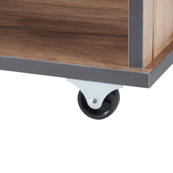 Beistelltisch Haarby mit 4 Rollen 42x50x24 cm Eicheoptik [en.casa]