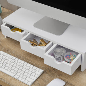 Monitorständer Ruovesi 12x51x25cm Weiß [en.casa]