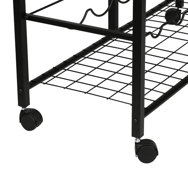 Servierwagen Rønnede Metall Schwarz [en.casa]