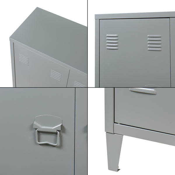 Metallschrank Oripää - 90x80x33cm - Dunkelgrau