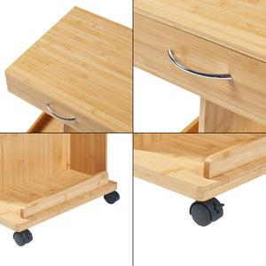 Rolltisch Jokkmokk 56,5x43x43 cm Bambus [en.casa]