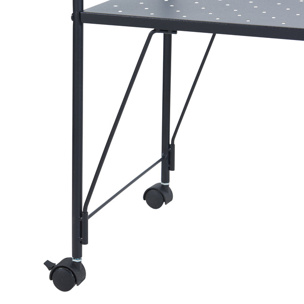 Servierwagen Austrheim 73x50x33cm Schwarz [en.casa]