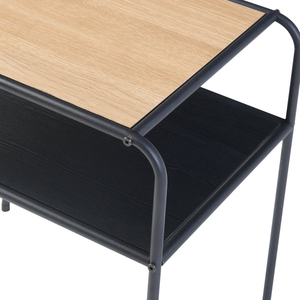 Beistelltisch Krødsherad 55x51x36cm Schwarz/Eiche [en.casa]