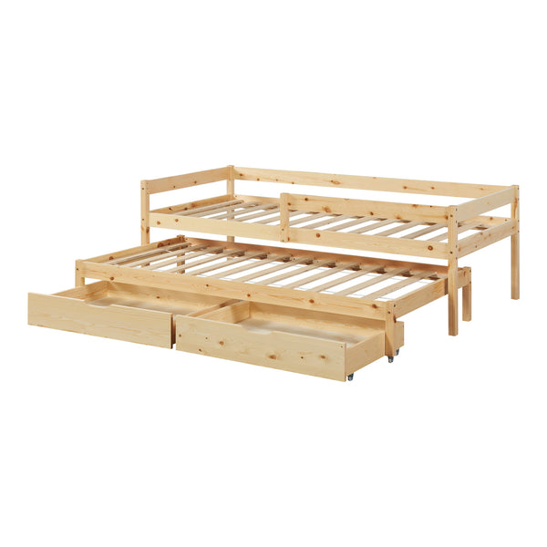 Doppel-Kinderbett Sonkajärvi 90x200cm Kiefernholz Natur [en.casa]