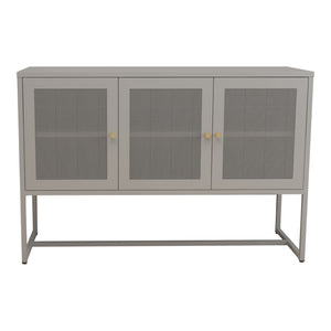 Sideboard Sund mit 3 Türen Stahl Grau [en.casa]
