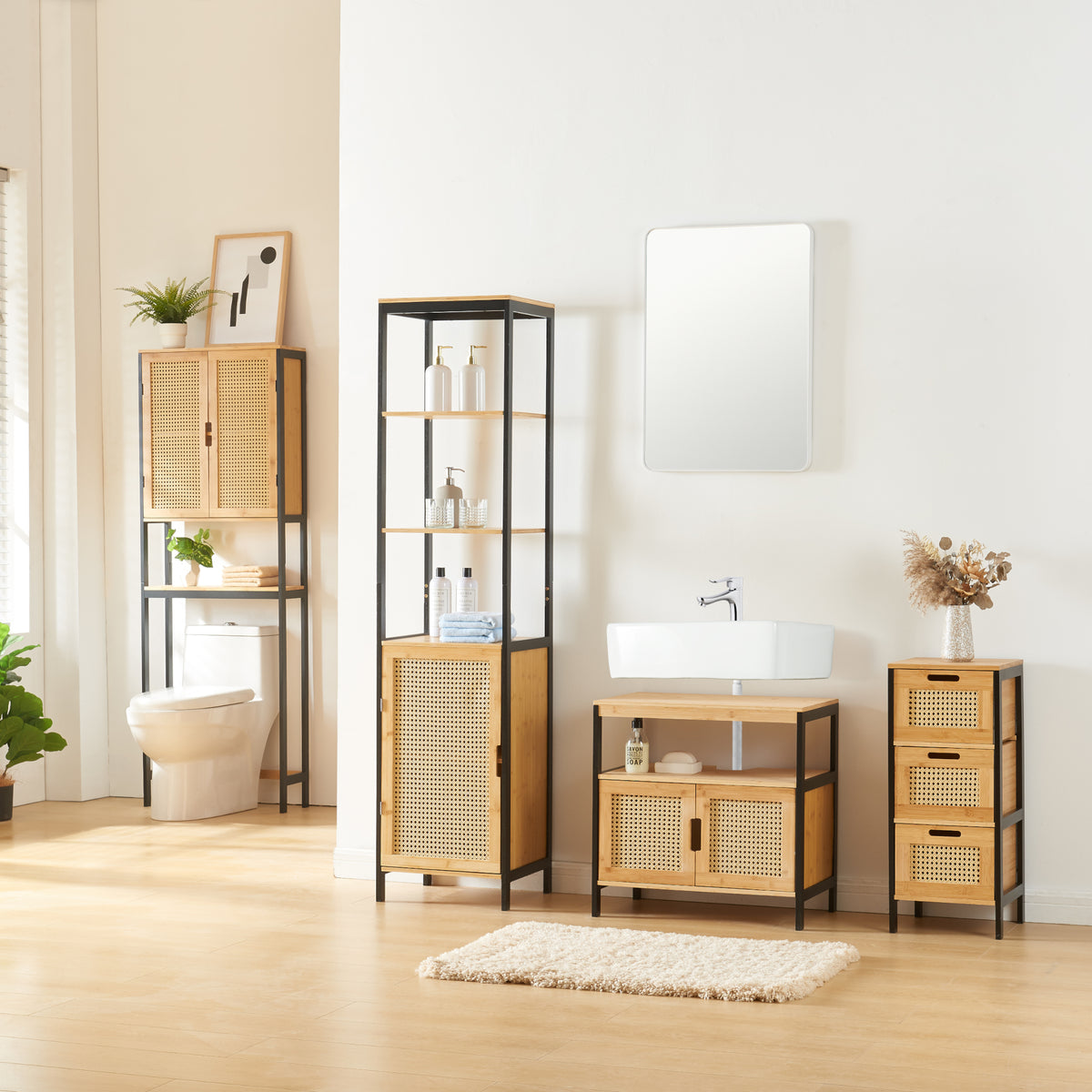 en.casa Badkommode Tervola – Praktisch fürs Badezimmer