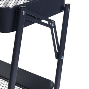 Rollwagen Vörå mit 3 Ebenen 88x45x30cm Schwarz [en.casa]