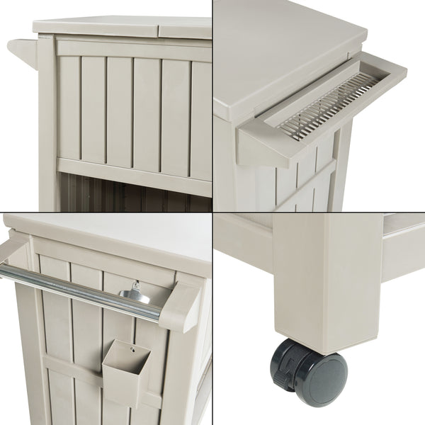 Outdoor Kühlwagen Arsita 102x47x87 cm Beige [casa.pro]