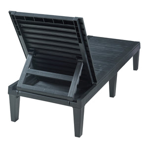 Sonnenliege Ateleta 172x58 cm Schwarz [casa.pro]