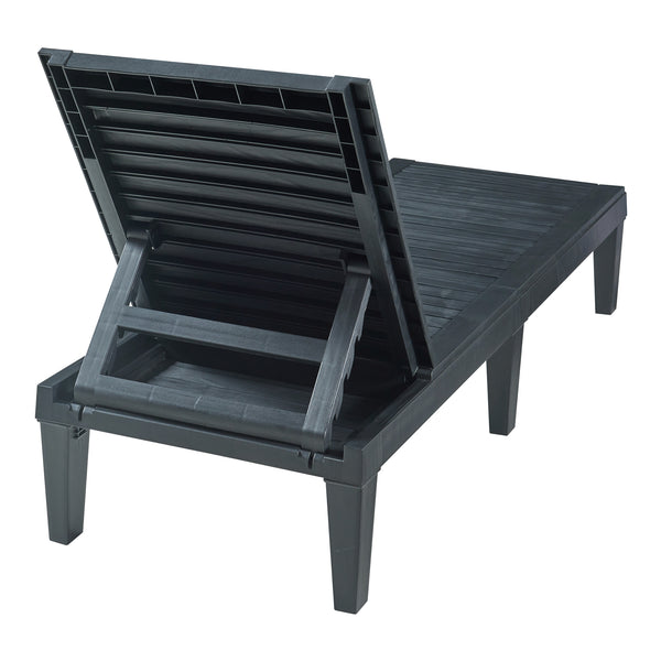 Sonnenliege Ateleta 172x58 cm Schwarz [casa.pro]