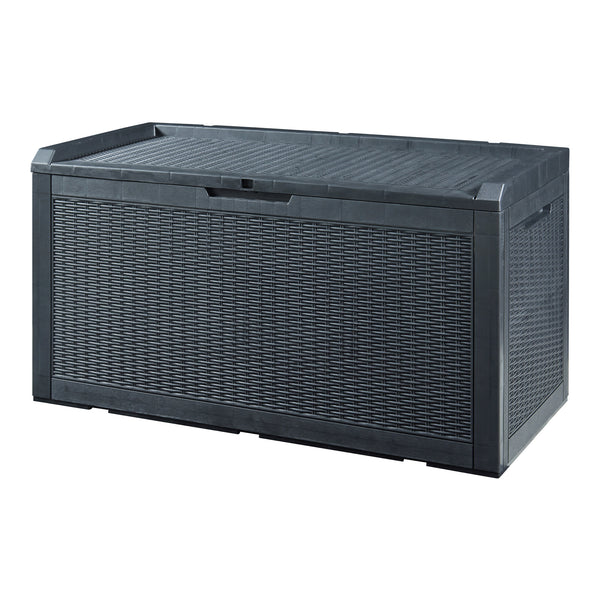 Aufbewahrungsbox Atella 122x54,5x65cm Schwarz, Rattanoptik [casa.pro]