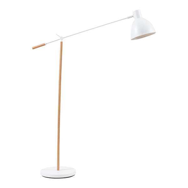 Stehleuchte Banchory Metall 163 cm Holzoptik/Weiß [lux.pro]