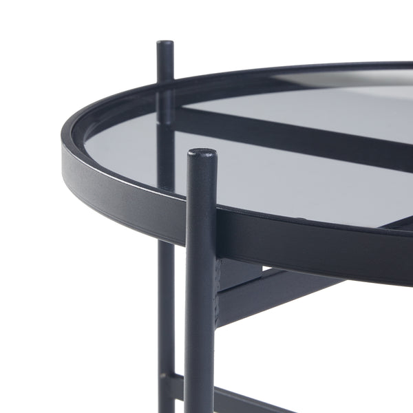 Couchtischset Lier 2-tlg. Glasplatte Schwarz [en.casa]