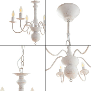 Kronleuchter Berkeley Metall Vintage-Weiß [lux.pro]