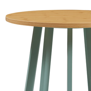Beistelltisch Lensuu 48xØ48 cm Pastellgrün/Eiche [en.casa]