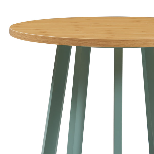 Beistelltisch Lensuu 48xØ48 cm Pastellgrün/Eiche [en.casa]