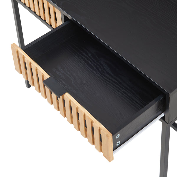 Konsolentisch Luniehti 100x40x75 cm Schwarz/Natur [en.casa]