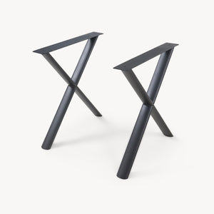 Tischgestell Klixjö 2er-Set Stahl 72x70x10 cm Schwarz [en.casa]