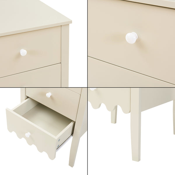 Kommode Luspoo mit 4 Schubladen 82x40x40 cm Cremeweiß [en.casa]