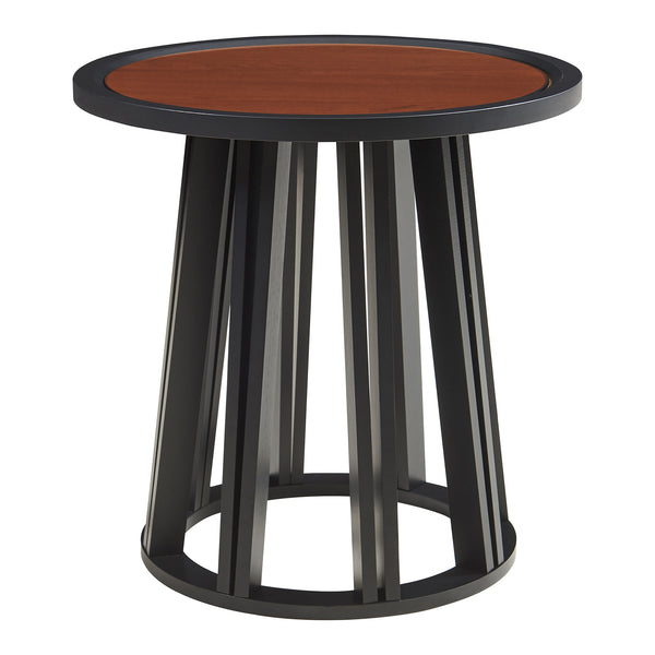 Beistelltisch Burgess 51xØ51 cm Schwarz/Walnussoptik [en.casa]