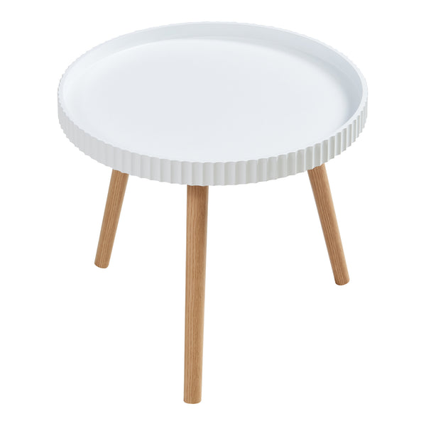 Beistelltisch Bongard Ø50x45 cm Weiß [en.casa]