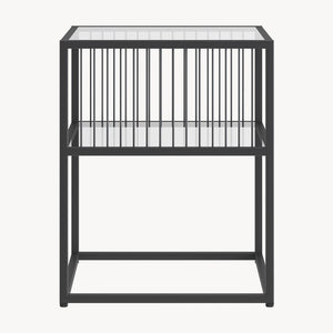 Beistelltisch Tronevn mit Glasplatte 50x40x40 cm Schwarz [en.casa]