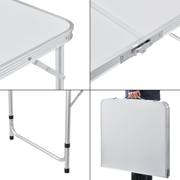Höhenverstellbarer Klapptisch 120x60x55/63/70 cm in versch. Farben casa.pro