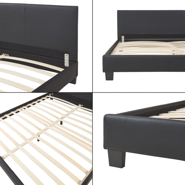 Kunstlederbett Albacete 180x200cm Schwarz Corium
