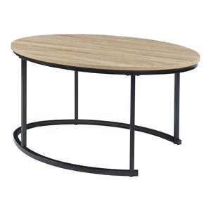 Satztisch Niederlande 2er Set Schwarz/Eiche [en.casa]